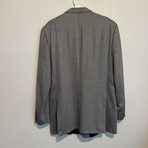 Jones New York Mens 44L Suit Jacket Blazer Gray Silk Wool Double Vented Business - Picture 3 of 9